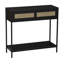 Console tissée en chêne noir avec accents en fer-507051630