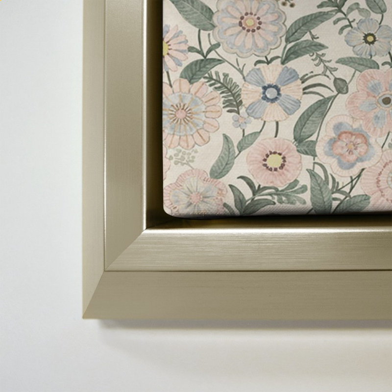 «Soft Floral Blooms» par Lorenzo Collective - Impression sur toile, 34" H x 34" W, Champagne
