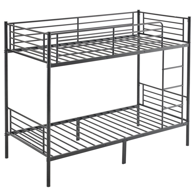 Single (3') Bunk Bed with Built-in Ladder Included, Black