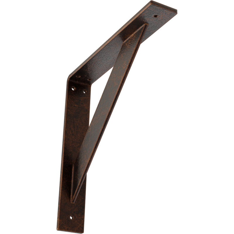 Support traditionnel en acier, Cuivre antique, H 12 po x l 2 po x P 12 po
