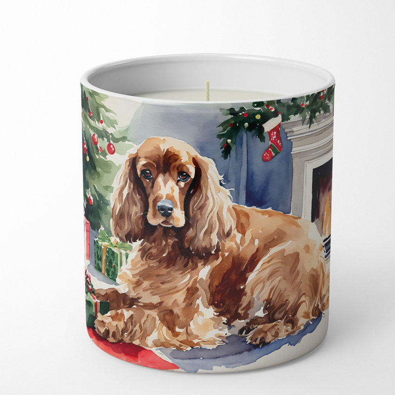 Bougie de Noël parfumée avec support en céramique