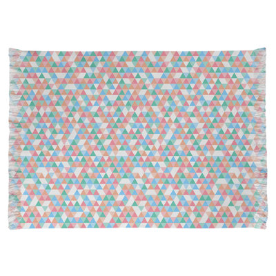 Vert triangle/bleu/beige Tapis décoratif