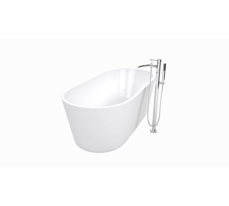 Carissa 60'' White Freestanding Acrylic Bathtub
