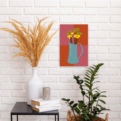 Art contemporain contemporain rétro fleur rétro