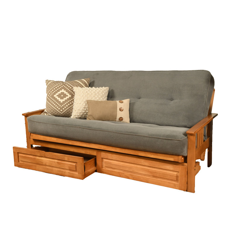 Le cadre de futon double Stratford comprend des tiroirs de rangement et un matelas, Innerspring, Tonnerre Marmont