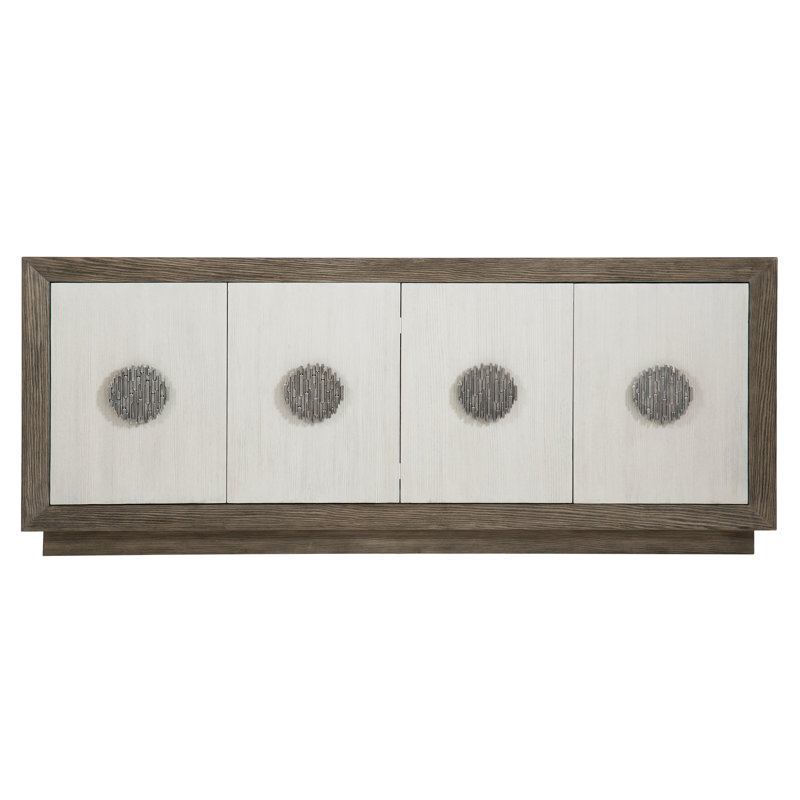 Luca 85'' Brown and Bone Media Console with Cabinet