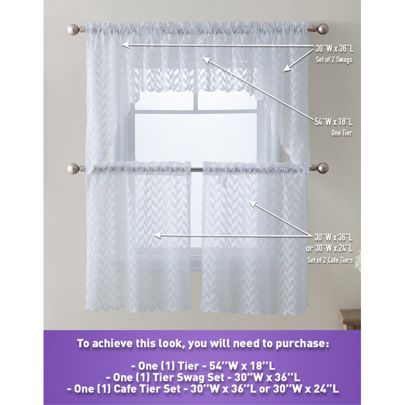 Snowden Chevron Tailored Window Valance, White