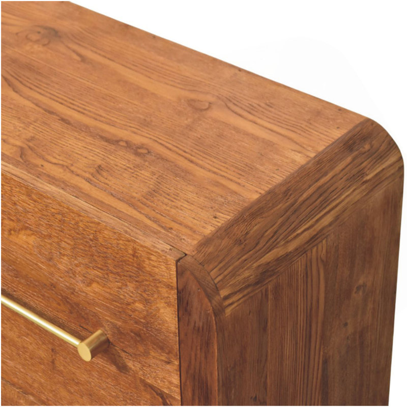 Commode 4 tiroirs Oakline en bois massif, brun, 4 tiroirs