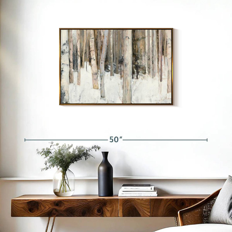 Lumière chaude d'hiver III, Cadre flottant doré, 31 po x 21 po
