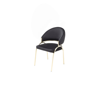 Chaise moderne et contemporaine en métal et pieds dorés de couleur noire