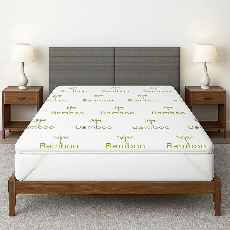 2.5Cm Thick 40D Gel Foam Pad Rayon from Bamboo Memory Foam Mattress Topper, Double (4'6)