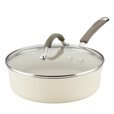 Rachael Ray Cucina Ceramic Nonstick Saute Pan With Lid, 3 Quart