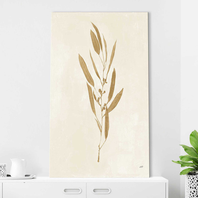 Botanical Study I Gold Crop - Peinture, Toile tendue, H 40 po x l 24 po x P 1,5 po