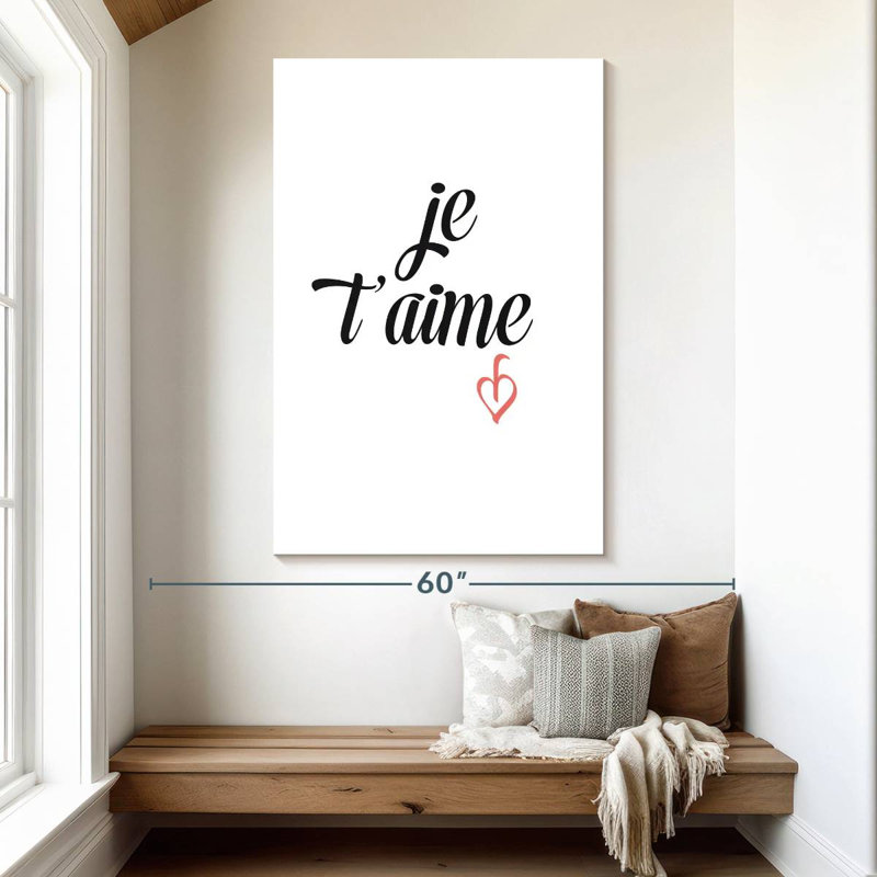 Plaque murale Je T'Aime I Love You, H 51 po x l 34 po