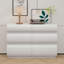 Commode 6 tiroirs pour chambre à coucher, commode blanche sans poignée, commode moderne 6 tiroirs avec rangement large (Même SKU: W757P235726)