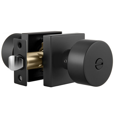 Faux bouton de porte en or brossé, boutons de porte dorés décoratifs pour l'intérieur, bouton de porte anti-rotation pour garde-robe et garde-manger, bouton fictif carré moderne - 1 paquet (2 pièces)