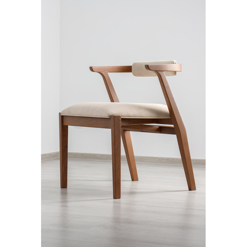 Ellis Dining Chair, Matte Brown, Beige