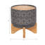 Pot à fleurs en céramique avec support en bois St. Charles - Pot décoratif moderne pour plantes d'intérieur-1267760326-1267760321