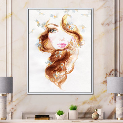 «Colorful Fashionista Woman Portrait V», reproduction d'art sur toile Glam