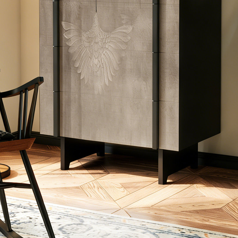 Chinese Art Pattern 5-Drawer Storage Cabinet