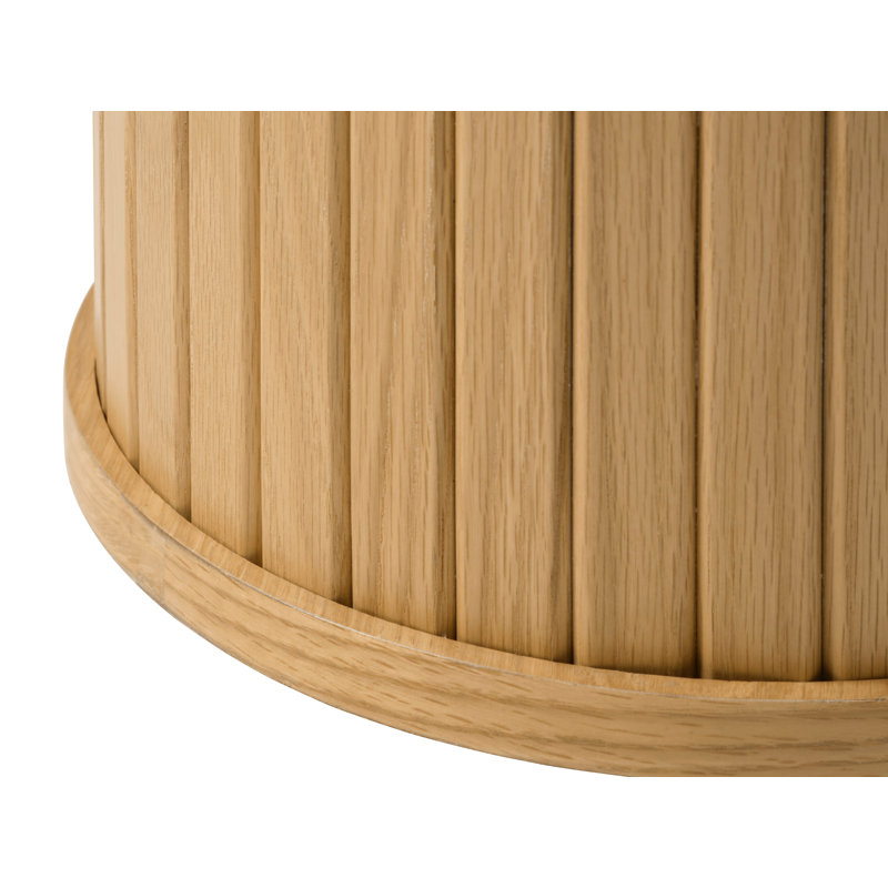 Teneasha Pedestal End Table, Natural Oak