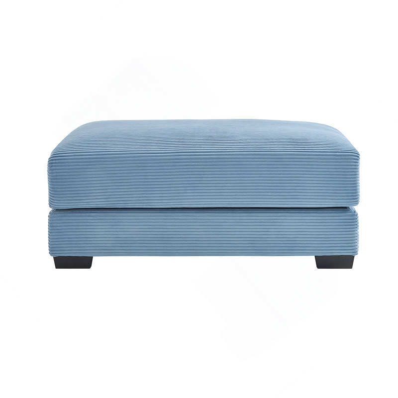 28 repose-pieds en velours côtelé - bleu, Bleu