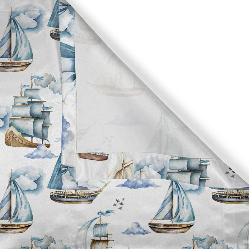 Motif de voilure marine avec œillets Dakota Fields, L 50 po x L 108 po