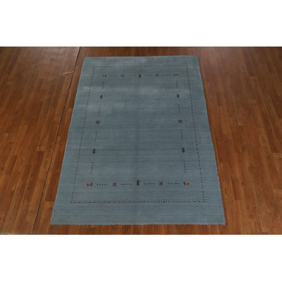 Tapis oriental tribal bleu clair Gabbeh