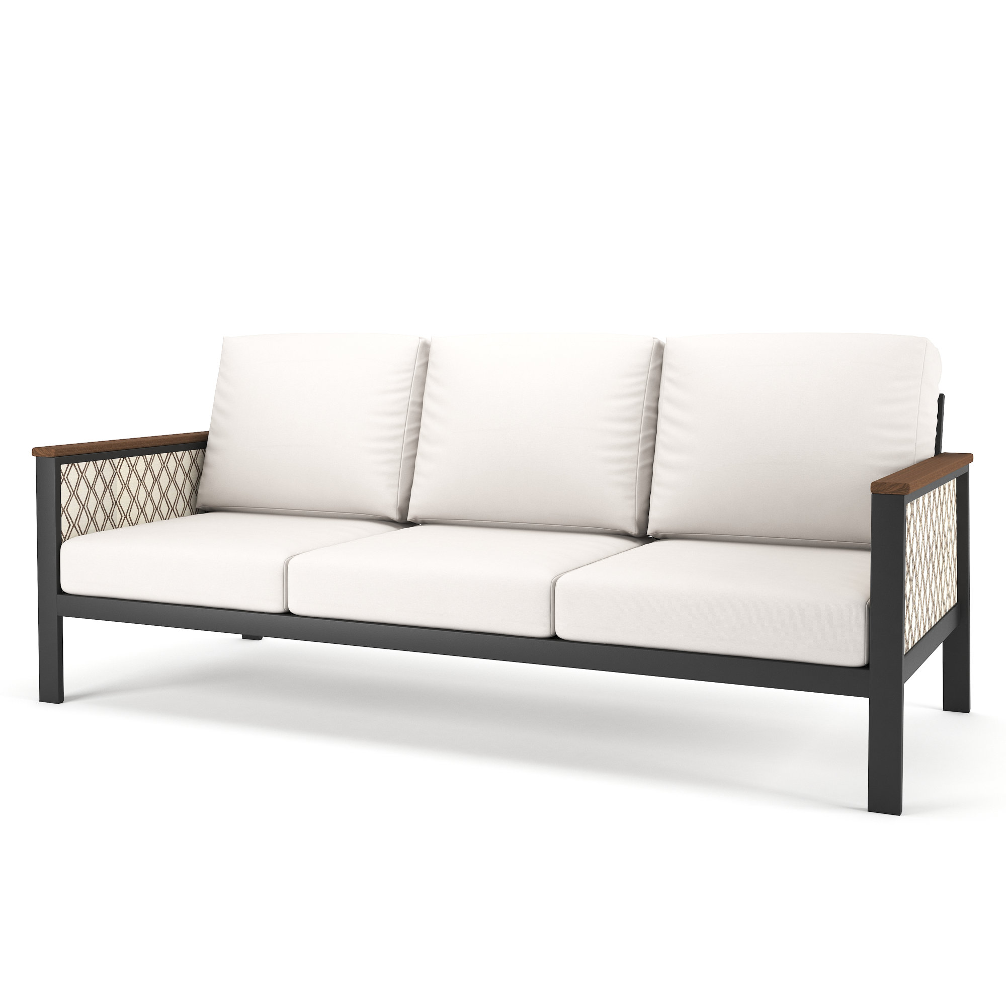 Townsend 80'' Wide Outdoor Patio Sofa with Sunbrella® Cushions, Canvas White/Voyage Dune Fabric