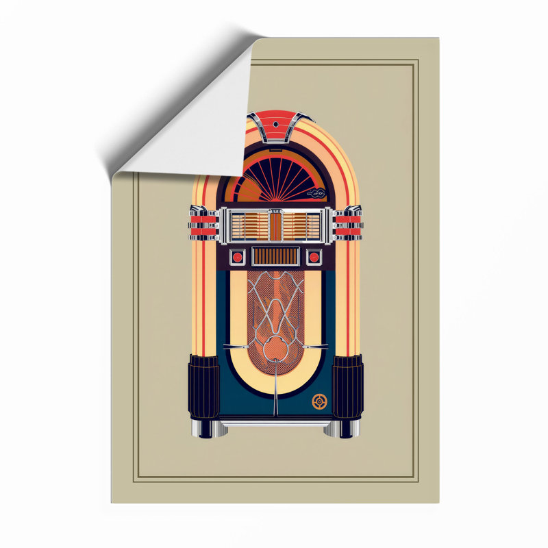 Jukebox Art Deco - Framed Print, A1 - 84.1 x 59.4 cm, Unframed