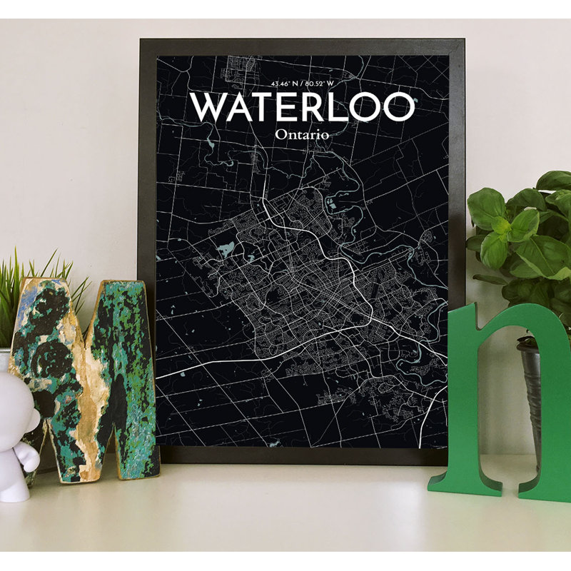 Waterloo City Map - No Frame Print, 43.2cm H x 27.9cm W