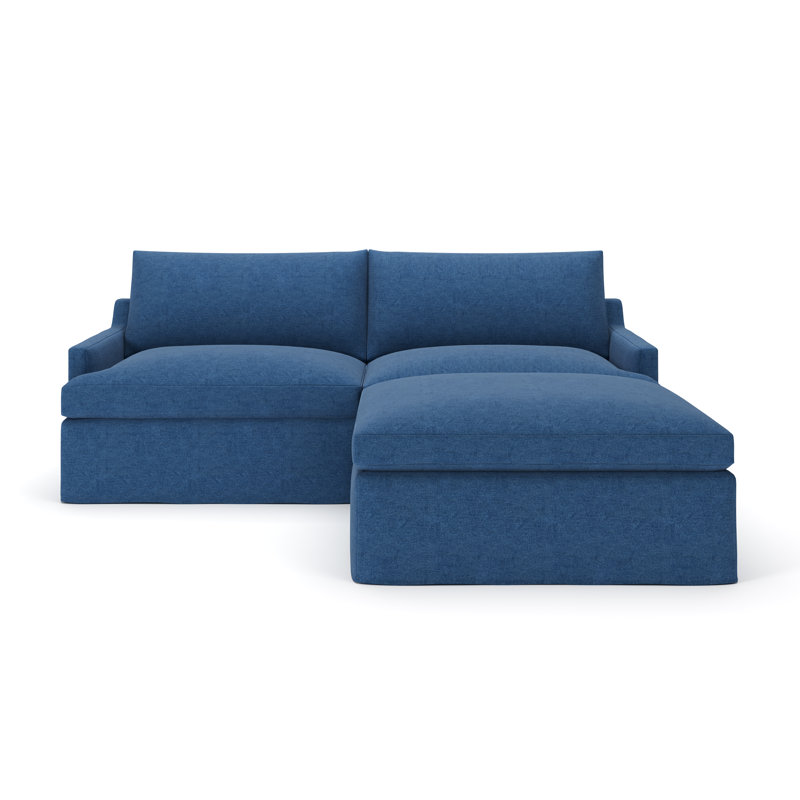 Wrenley 3-Piece Slipcovered Modular Sectional, Classic Indigo Denim