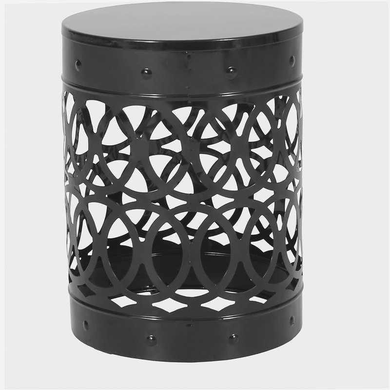 Table de bout d'extérieur en métal - Grand, Noir
