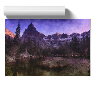 Eagle Peak Mountain Painting - Frameless Print