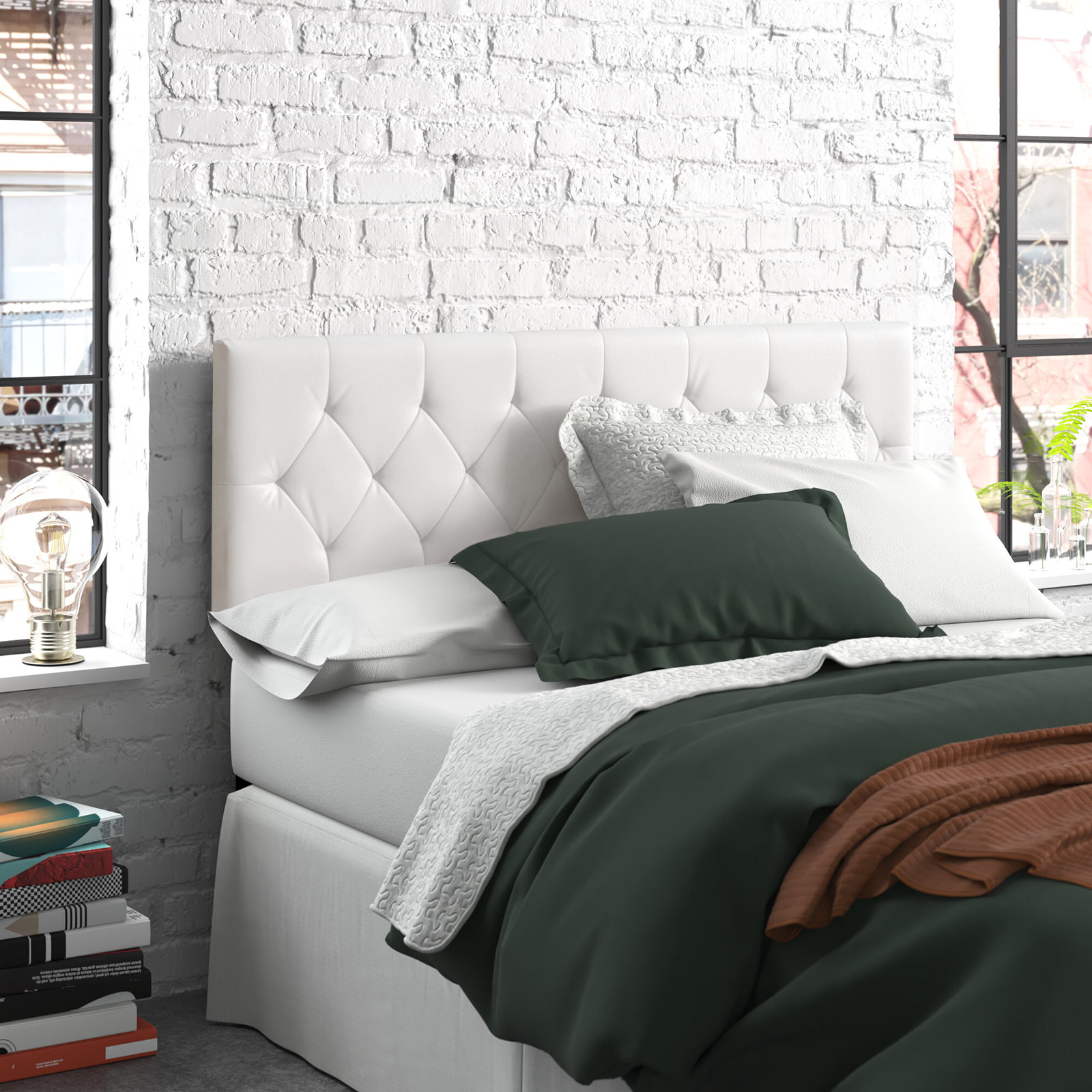 Mattson Adjustable Faux Leather Headboard Steelside Color Camel Faux Leather Size Queen