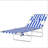 Adjustable Outdoor Patio Chaise Lounge, Blue Stripe Steel With Tanning Feature