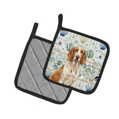 Bracco Italiano Coastal Sea Glass Pair of Pot Holders
