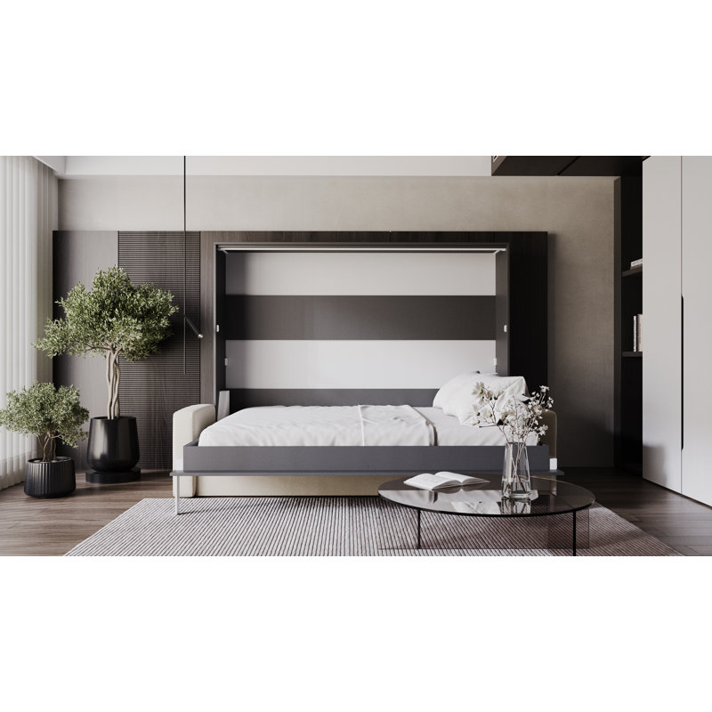 Neidelin Upholstered Bed, Grey/Cream