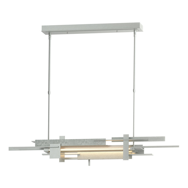 Planar 8.4" H 1 - Light Kitchen Island Geometric LED Pendant, Vintage Platinum, Multi: 13.4" to 58.4", None