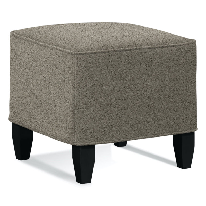 Brooklyn Square Ottoman, Beige Sugar Performance Polypropylene/Olefin, Black