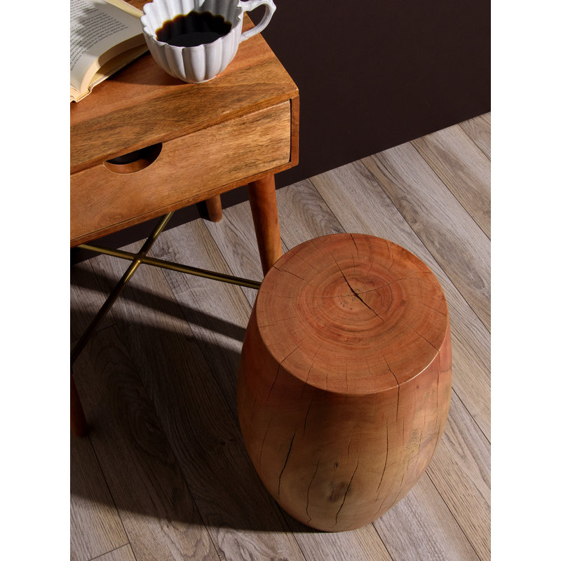Tabouret d’accent tambour en bois Maymie