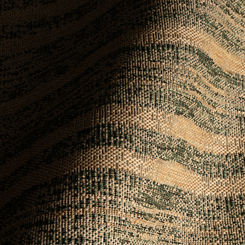  Tapis bohémien intérieur / extérieur Venira, Vert, Rectangle 6 pi 7 po x 9 pi