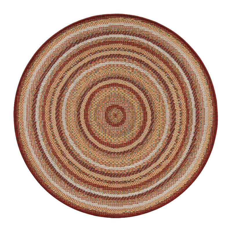 Xavi Flatweave Geometric Area Rug , Round 3'3"