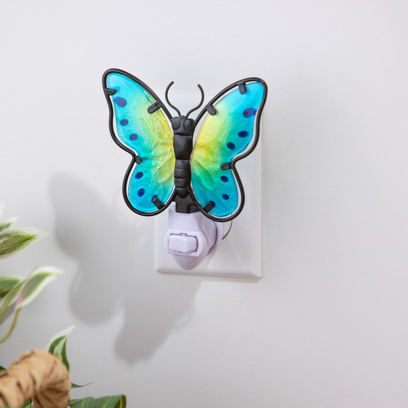 Veilleuse papillon en verre
