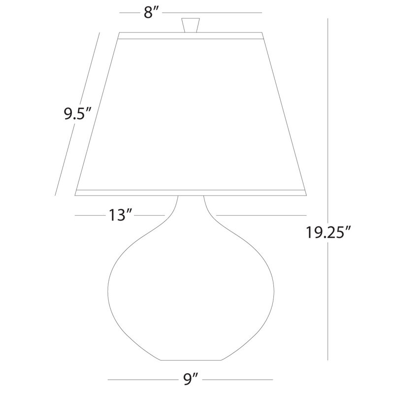 Dal Table Lamp, Modern Brass, 19.25" H x 13" W x 13" D