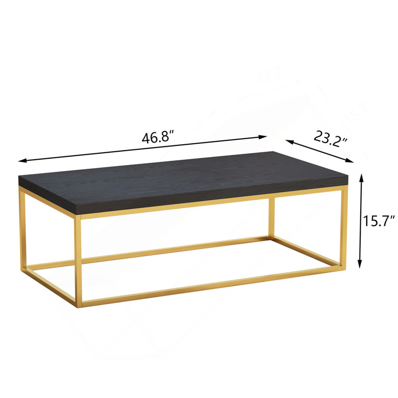 Table basse 47 po, or noir