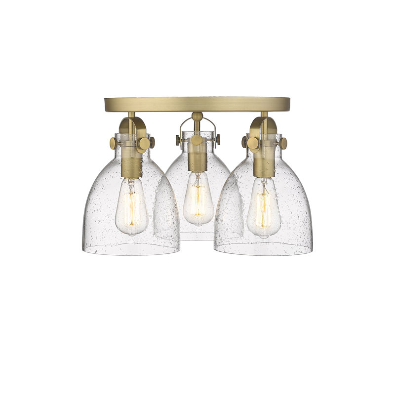Smeltertown Glass Flush Mount, Brushed Brass, Seedy