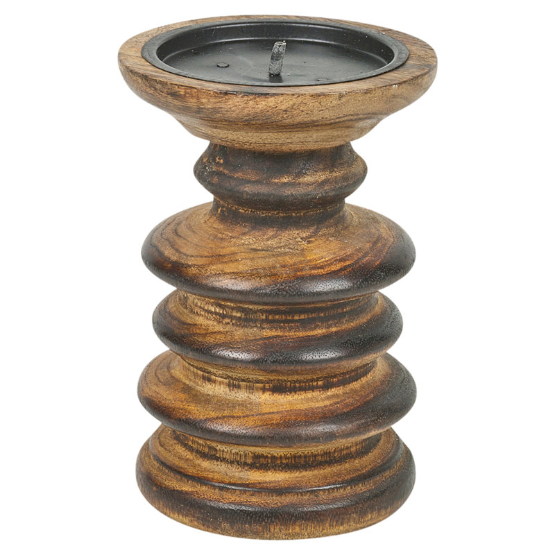 Wood Tabletop / Centrepiece Candlestick, 15cm H x 10cm W x 10cm D