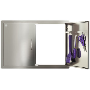 Porte d'entrée à double accès en acier inoxydable 304 avec trous d'aération l 30 po x H 21 po Sersper Kitchen