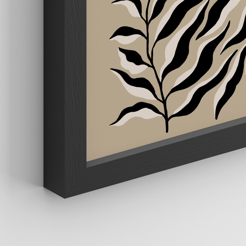 «Willow Leaf Line Art - Black and White Botanical» sur papier, Noir, H 14 po x l 11 po